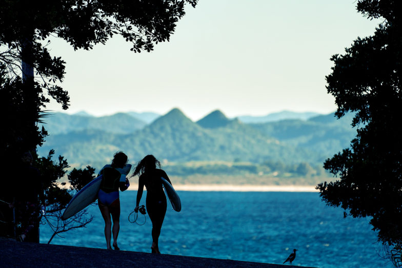 Surfing country waves, love that backdrop