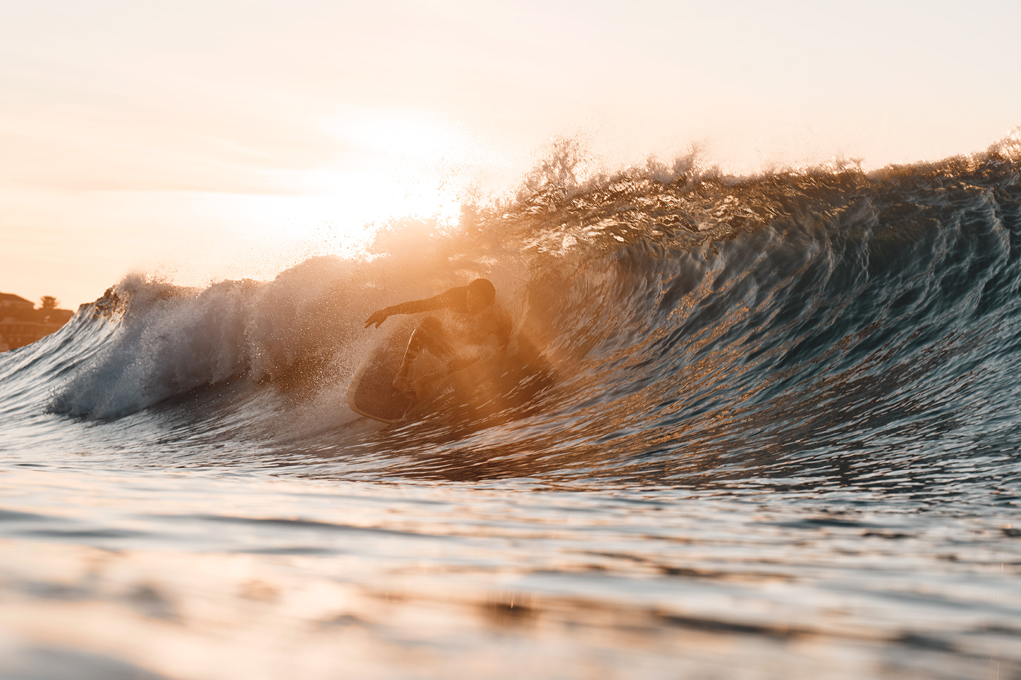 Joel, fire in the hole, sunrise, Bondi