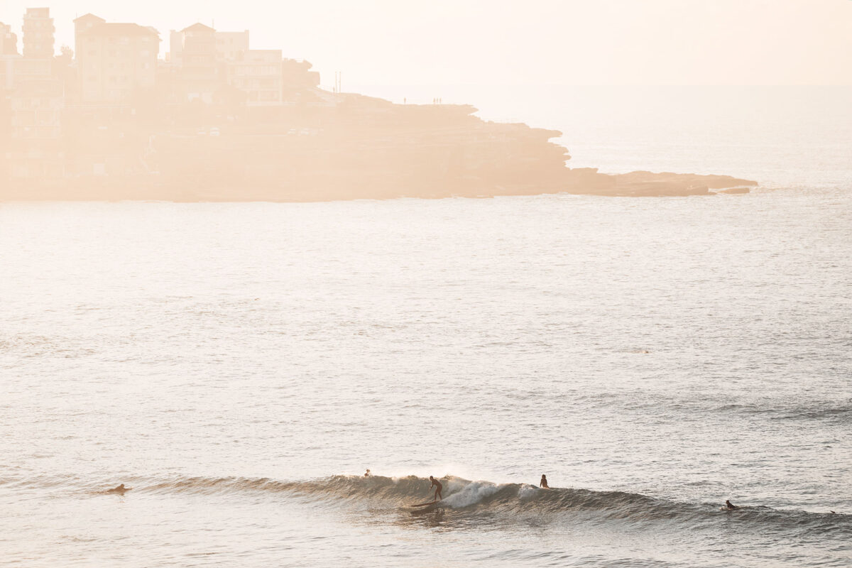 Longboarding in the morning glow. Bondi 7:30am