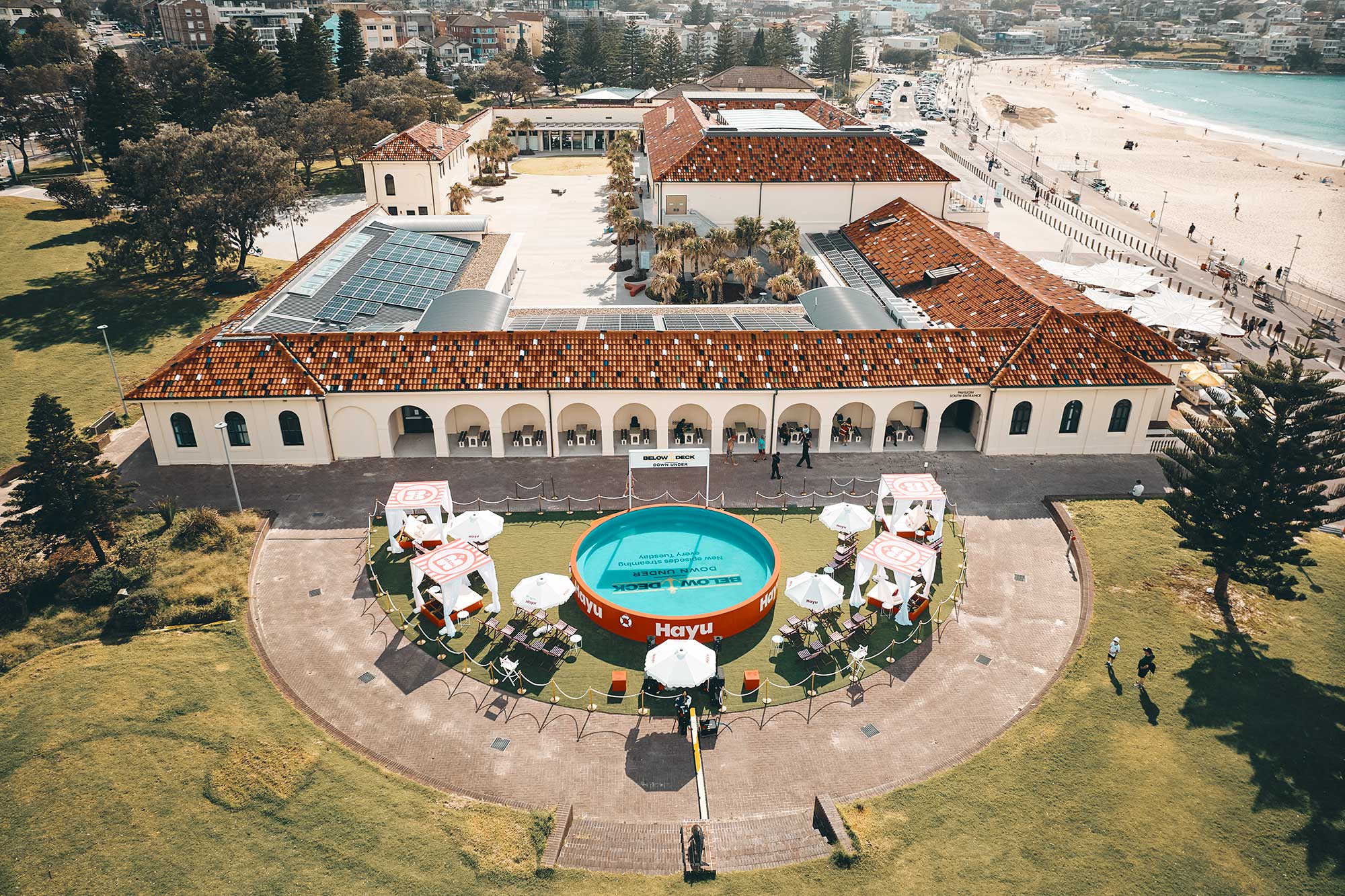 Below Deck - Only in Bondi - a giant spa that can hold 50 people on the beach